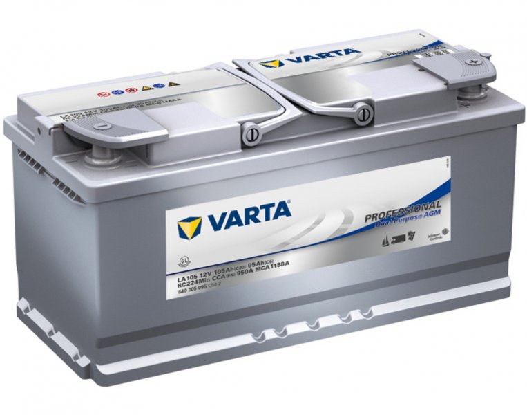 Varta Batteria Marina Nautica Caravan Professional Dual Purpose AGM
