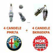 Candele BOX 8 PZ. (4+4) MOTORE TWIN SPARK ALFA ROMEO 4 PMR7A + 4 BKR6EKPA NGK